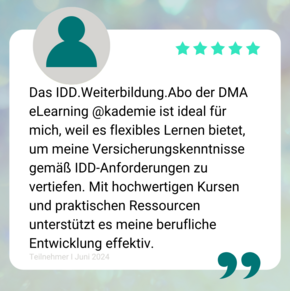 Feedback IDD.Weiterbildung.Abo Deutsche Makler Akademie